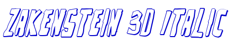 Zakenstein 3D Italic フォント